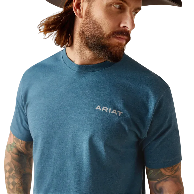 Ariat Men's Western Wire Steel Blue Heather T-Shirt