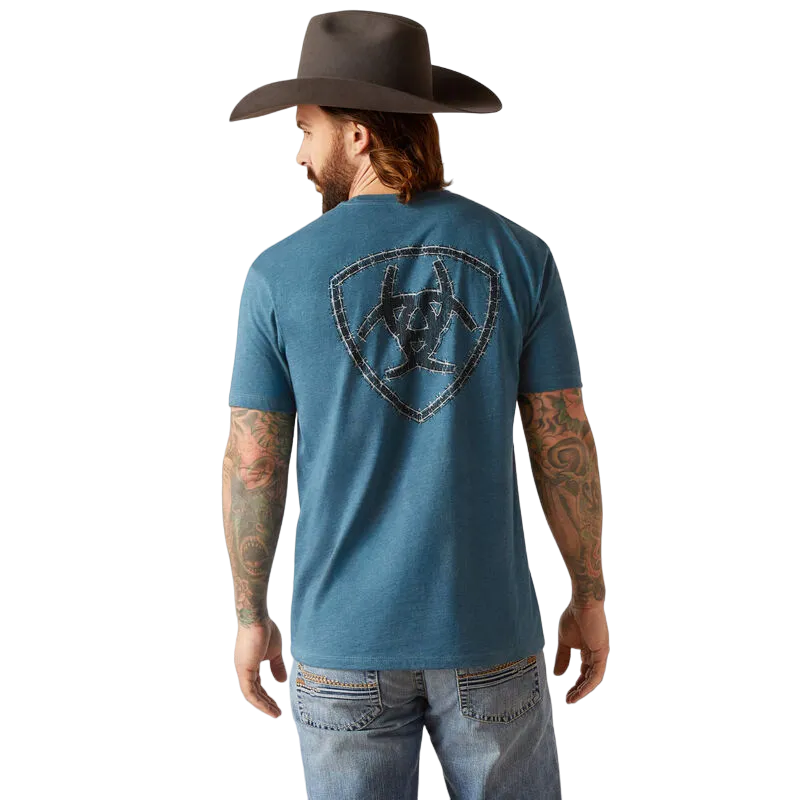 Ariat Men's Western Wire Steel Blue Heather T-Shirt