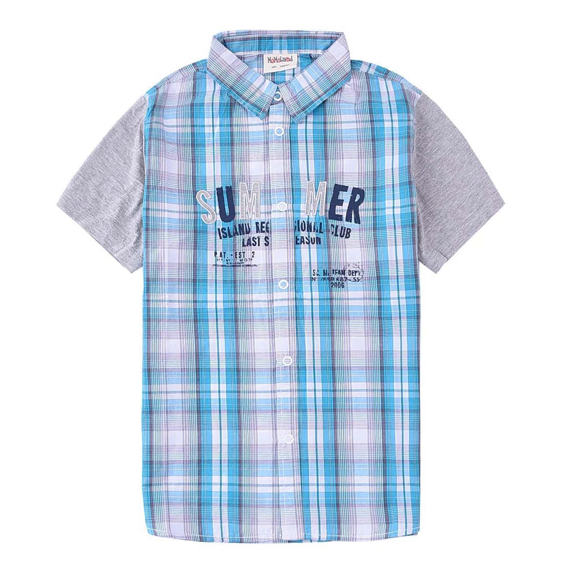 Big Boy Short Sleeve Blue Plaid Shirt