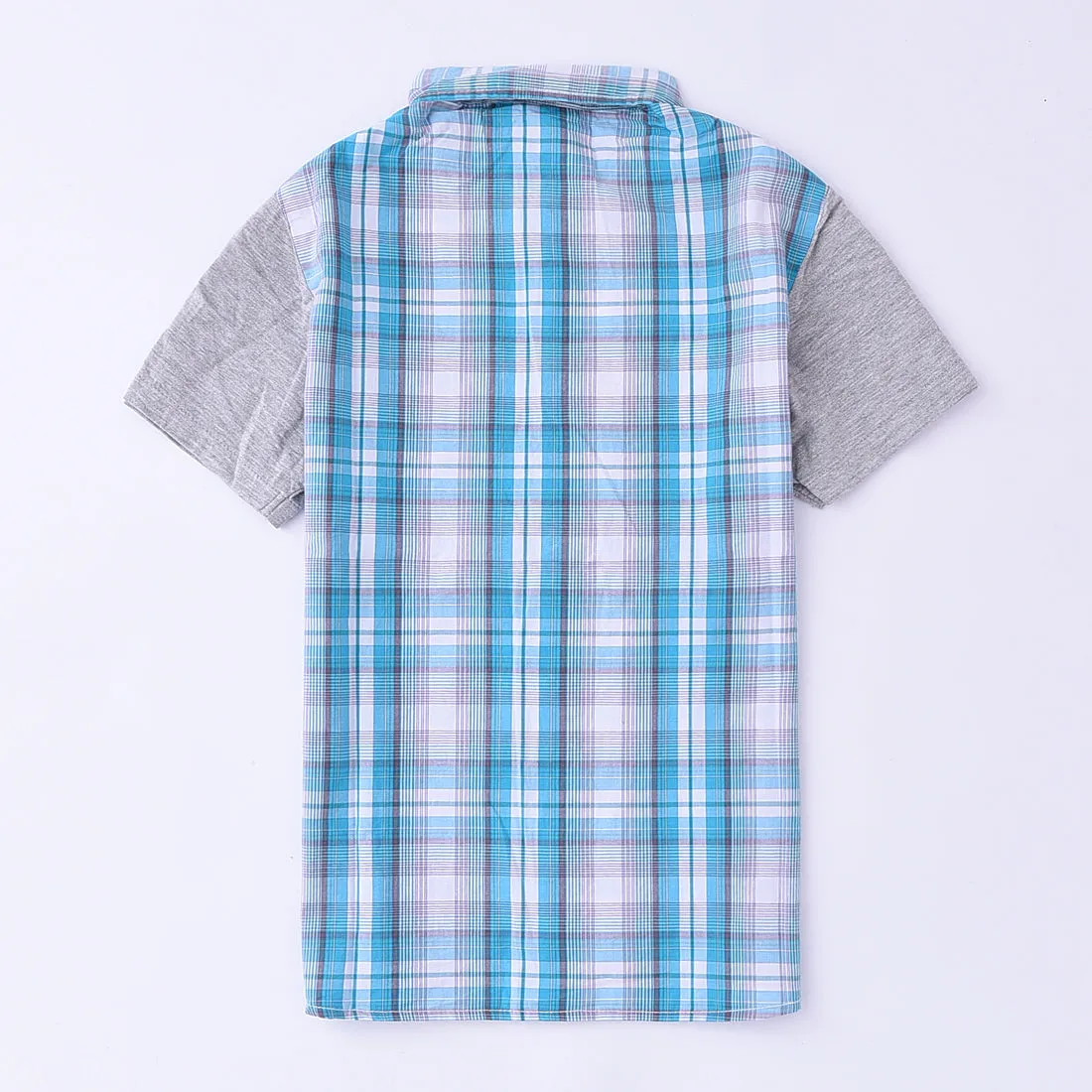 Big Boy Short Sleeve Blue Plaid Shirt