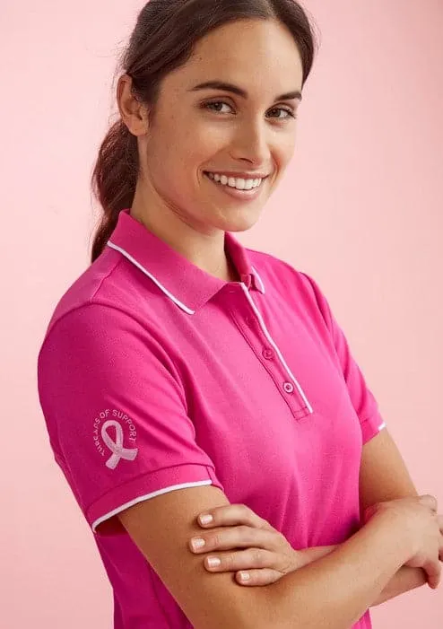 Biz Care Pink Short Sleeve Polo Shirt CST313LS