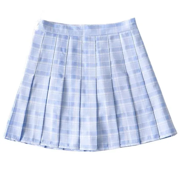 Blue Plaid Summer Skirt SD00366