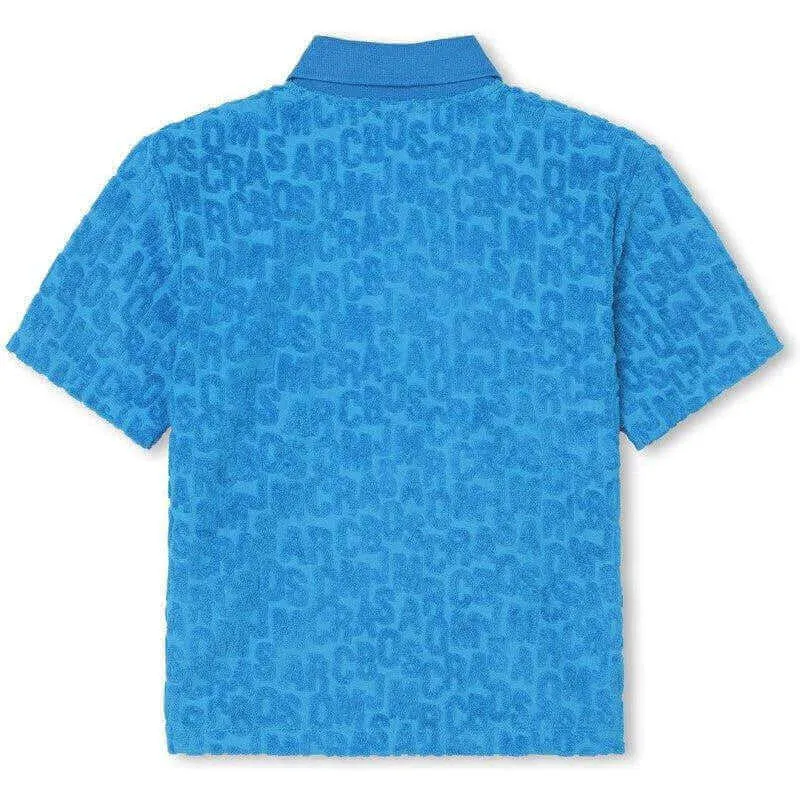 Boys Blue Towelling Polo Shirt