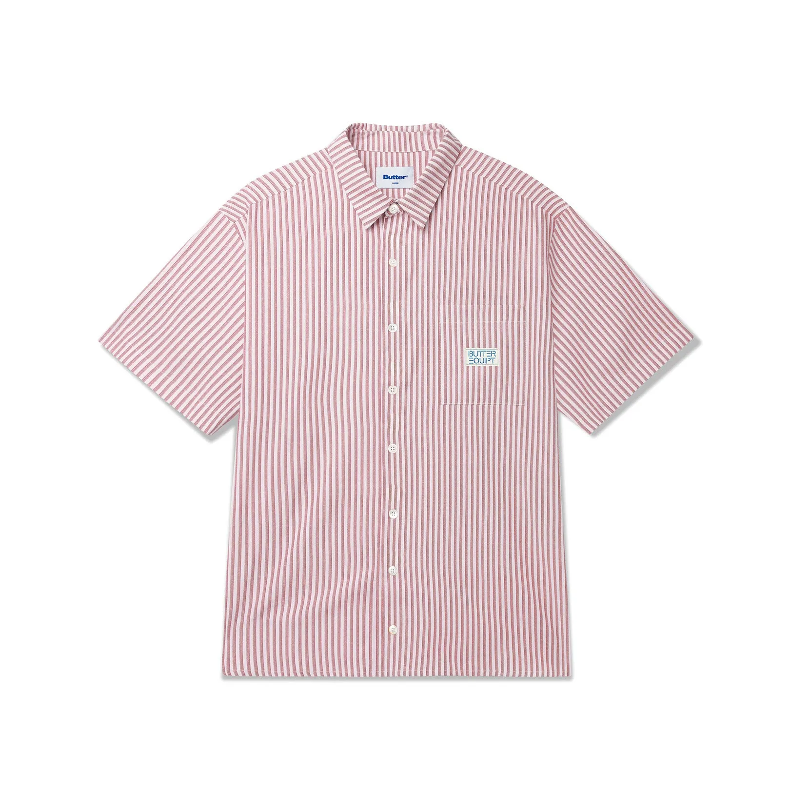 Butter Goods Hickory S/S Shirt Burgundy Stripe