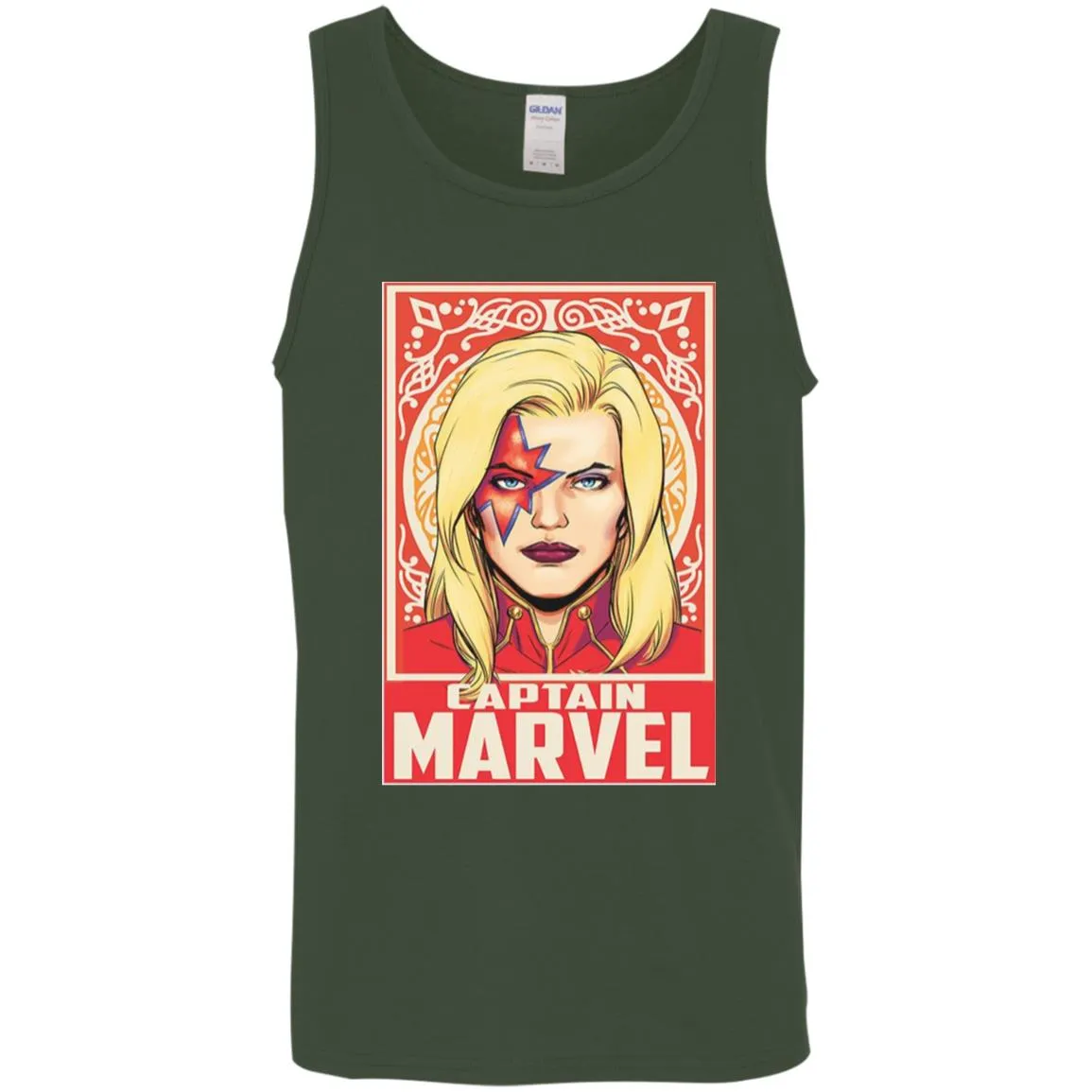 Captain Marvel Ornament Men Cotton Tank