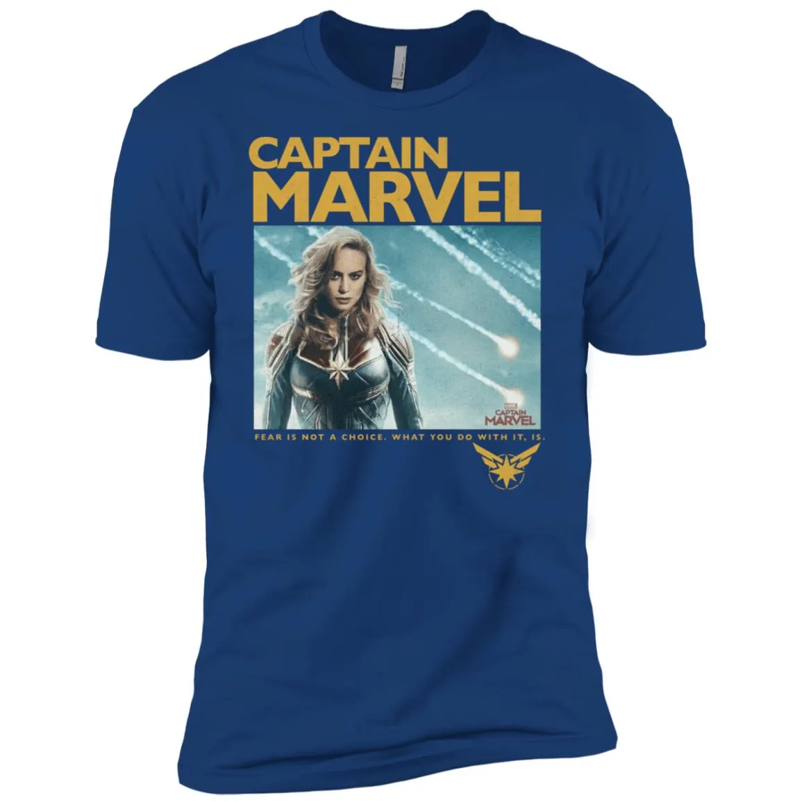 Captain Marvel Vintage Movie Poster Style Men Short Sleeve T-Shirt