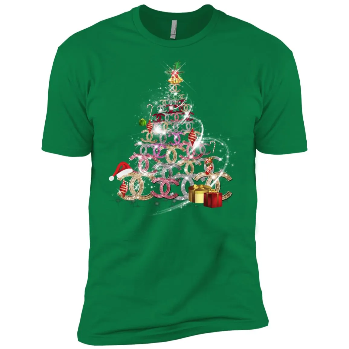 Chanel Christmas Tree T-shirt Men Short Sleeve T-Shirt