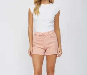 Coral Fold Over Shorts