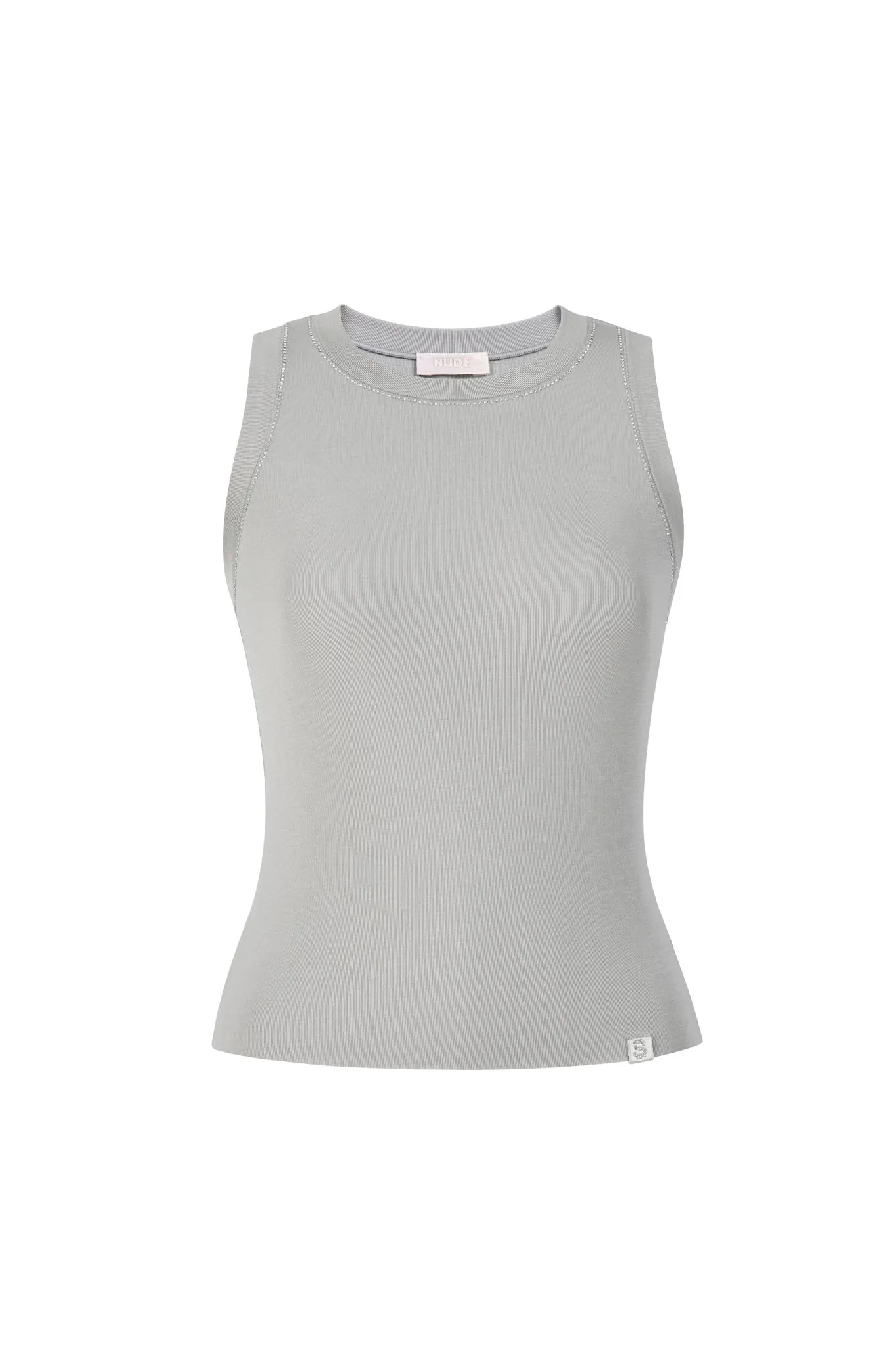 Crystal Grey Silk Blend Tank Top