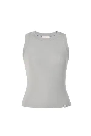 Crystal Grey Silk Blend Tank Top