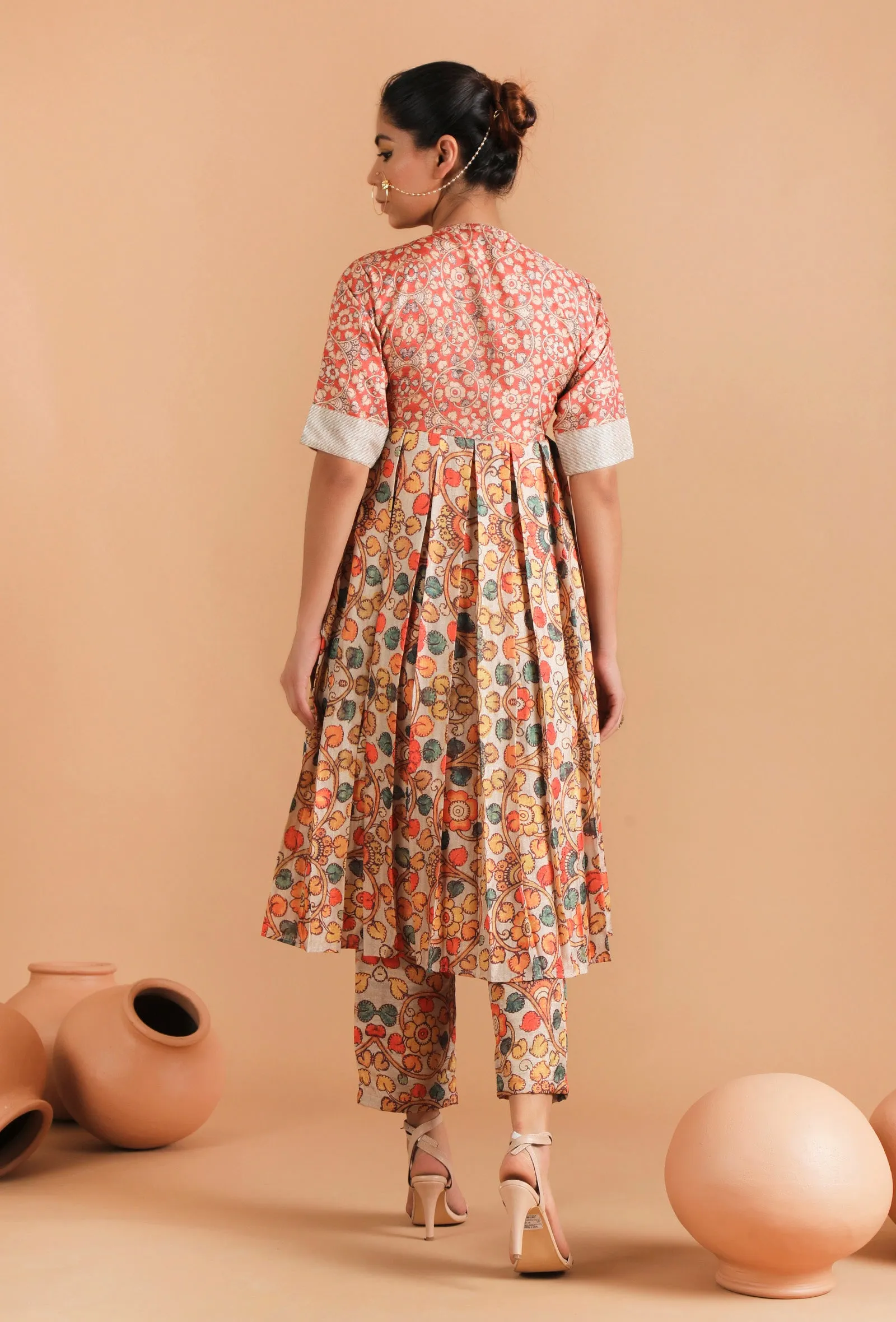 Damini Box Pleated Kalamkari Kurta