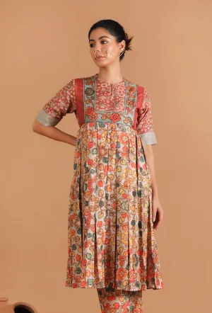 Damini Box Pleated Kalamkari Kurta