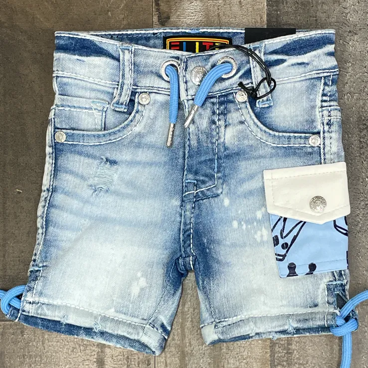 Elite- rich kids denim shorts (blue)(infant)