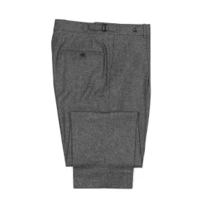 Exclusive Westside side-tab pleated high-rise wide trousers in grey melange wool twill