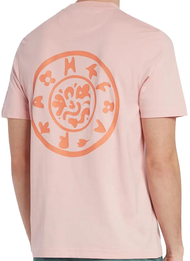 Farah Mens Jeff Graphic T Shirt Mid Pink