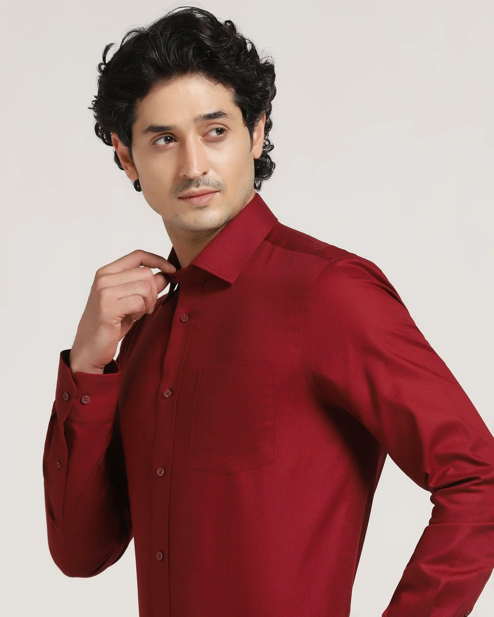 Formal Wine Textured Shirt - Logan