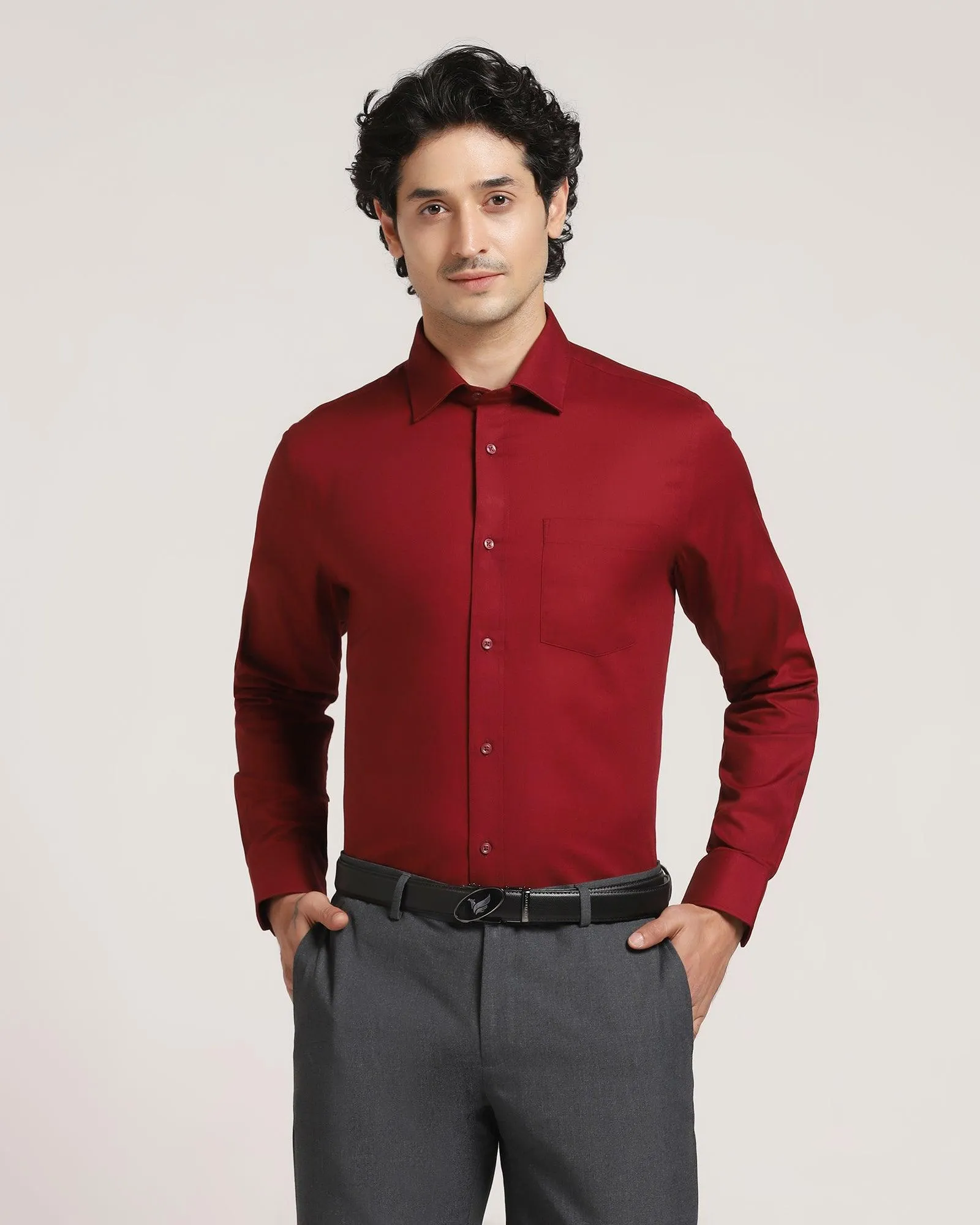 Formal Wine Textured Shirt - Logan