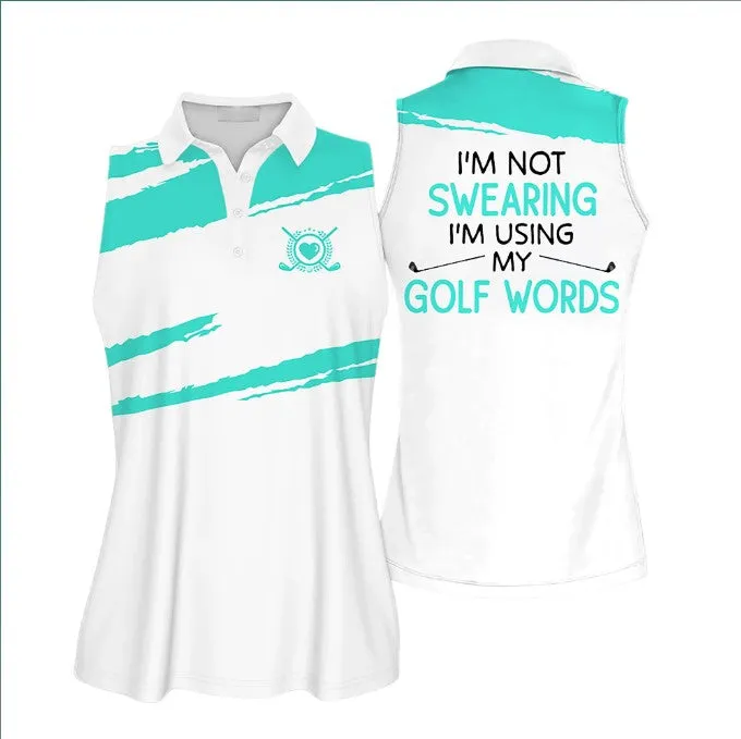 Golf Swearing Colorfun Short Sleeve Polo Shirt, Funny Golf Shirt For Women