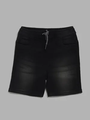 HOP Kids Black Denim Shorts