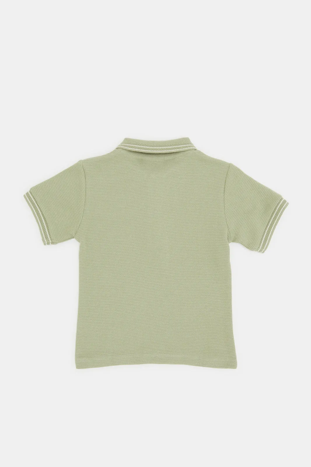 Infant Boys Olive Jacquard Polo Shirt