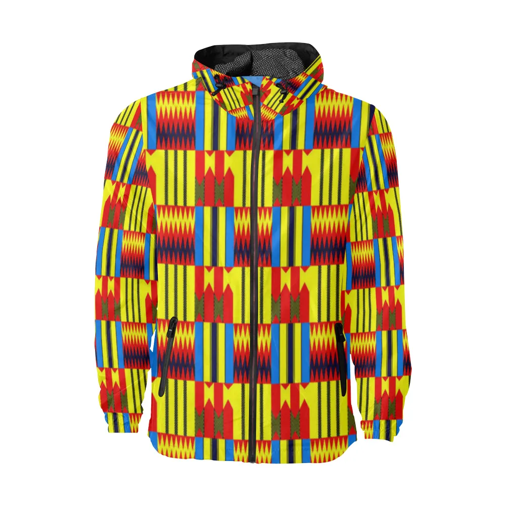 KENTE FULL BLUE All Over Print Windbreaker for Unisex