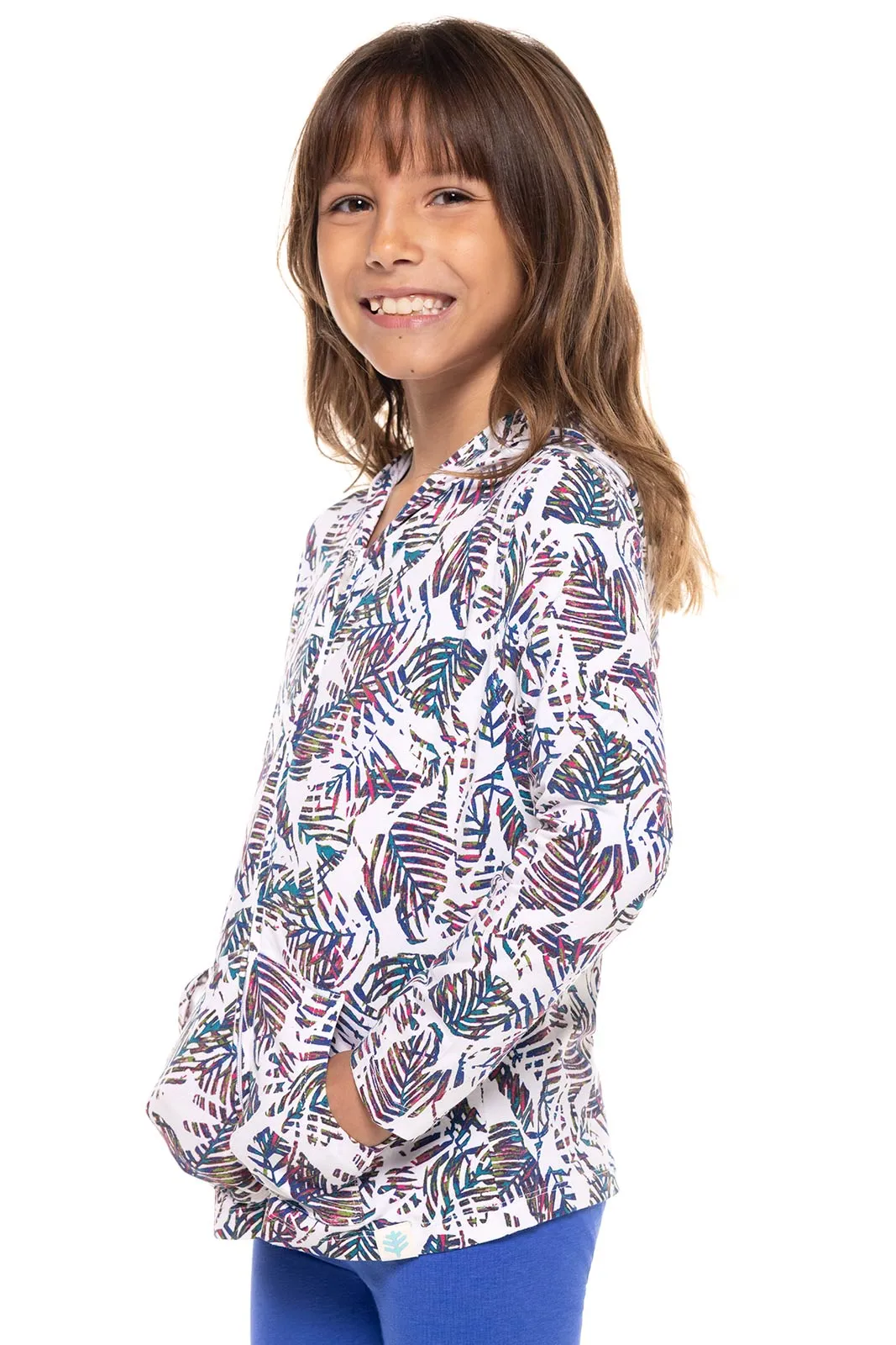 Kid's Seaside Hoodie  |  Magnolia Pink Beach Leaves