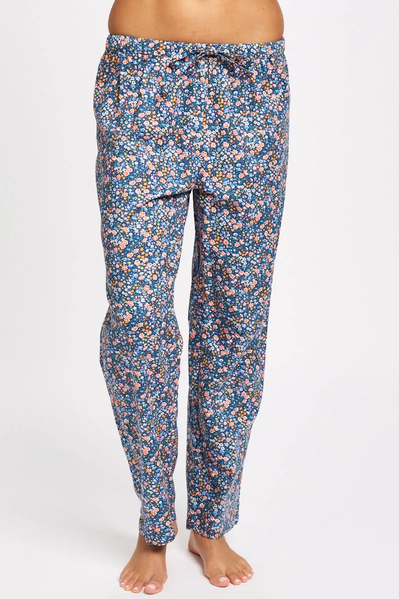 Liberty Lantana Wool/Cotton Pants - Blue