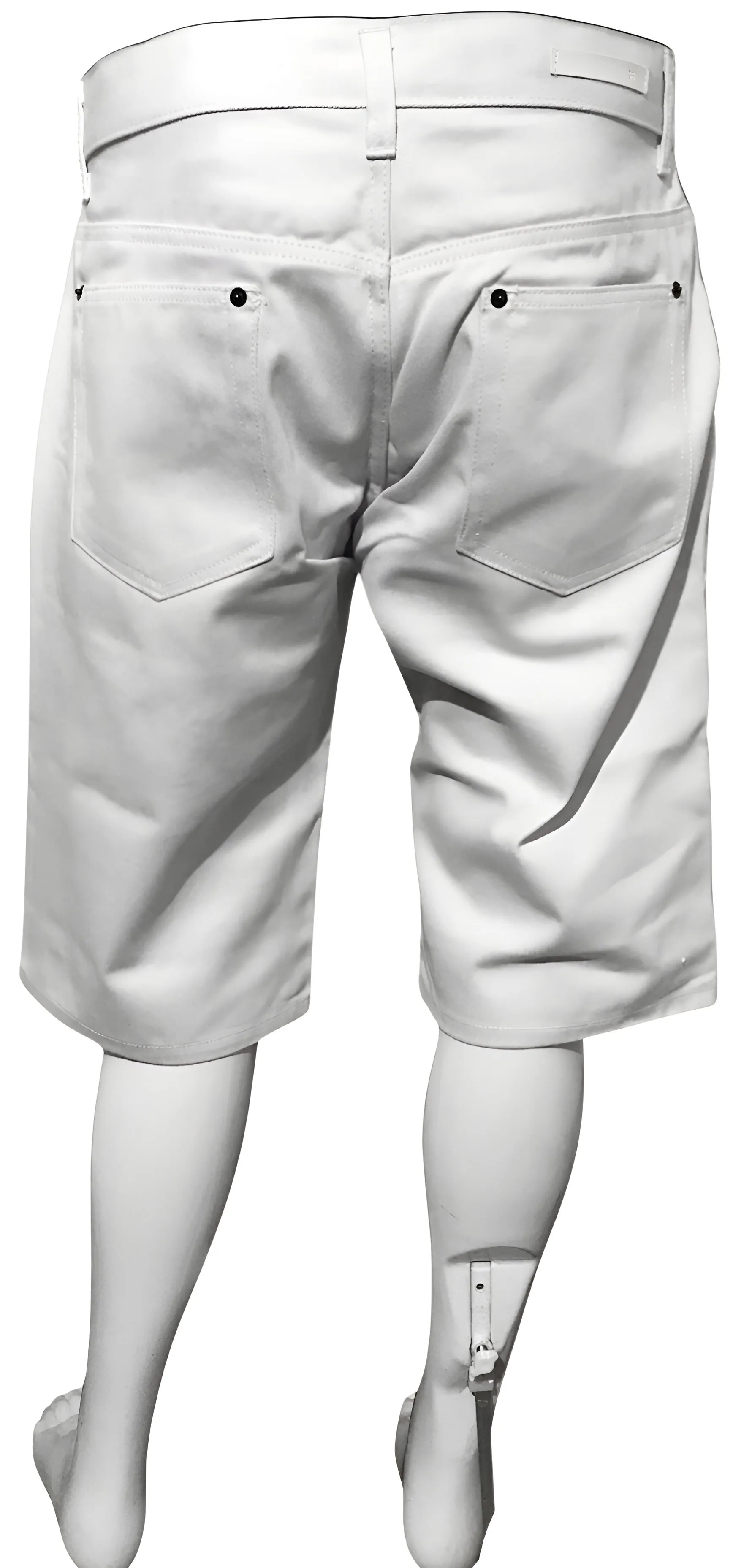 ^MAXI MILIAN^ (WHITE) ~BIG CAT~ DENIM SHORTS (SLIM FIT) (EMBROIDERED)