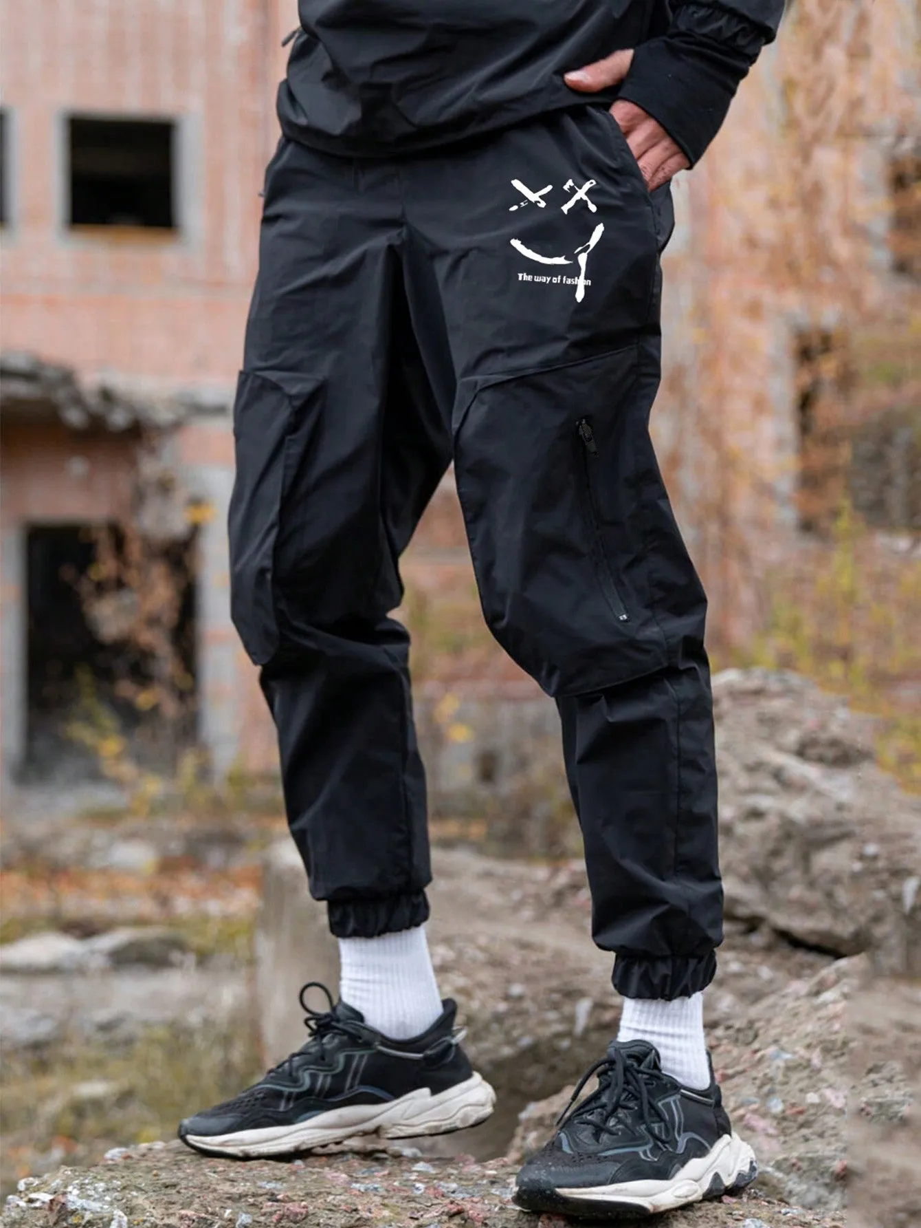 Men's Cargo Pants, Outdoor Casual Printed Slim Fit Joggers, Fitness Gym Workout Streetwear Trousers