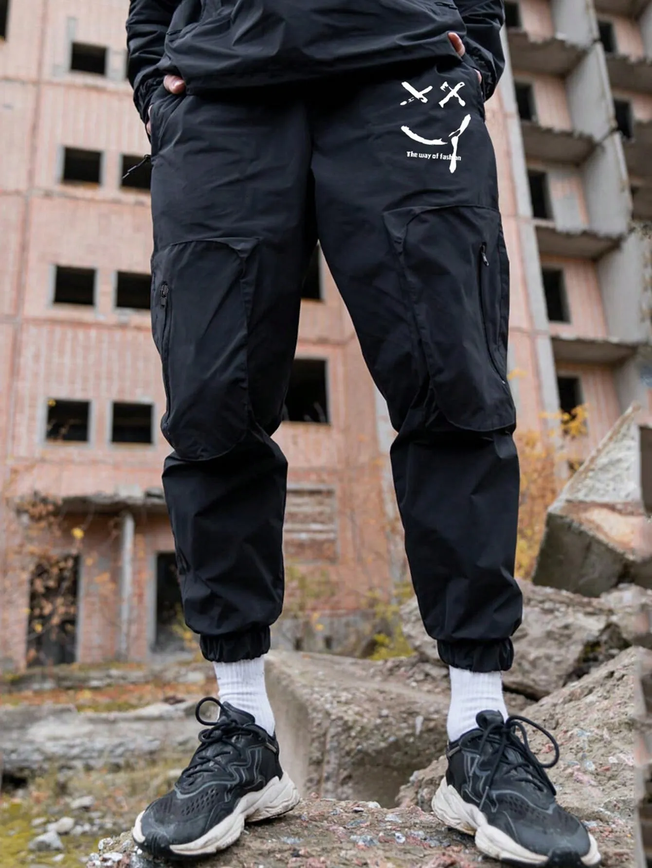 Men's Cargo Pants, Outdoor Casual Printed Slim Fit Joggers, Fitness Gym Workout Streetwear Trousers