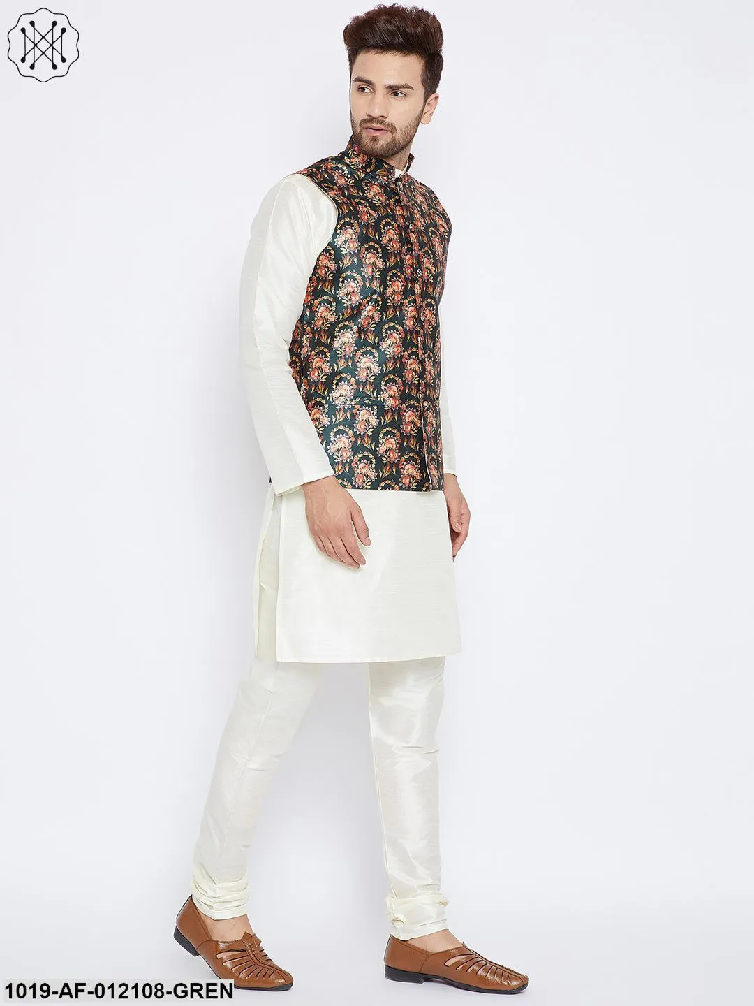 Men's Kurta Pyjama Nehru Jacket Set - Sojanya