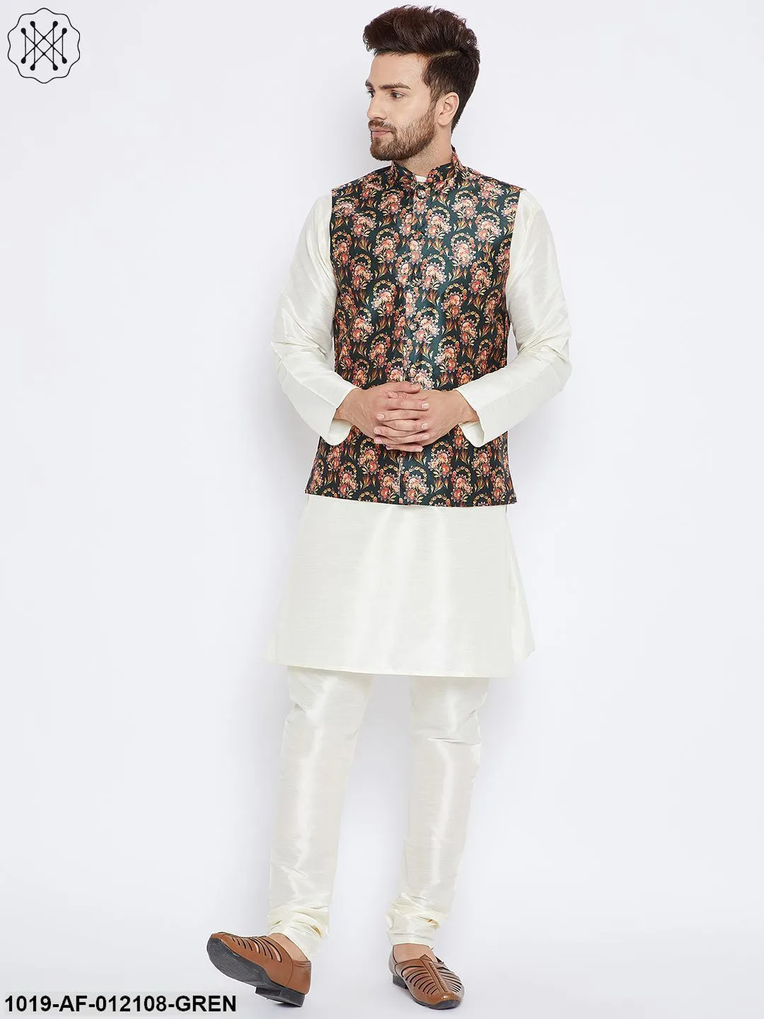 Men's Kurta Pyjama Nehru Jacket Set - Sojanya