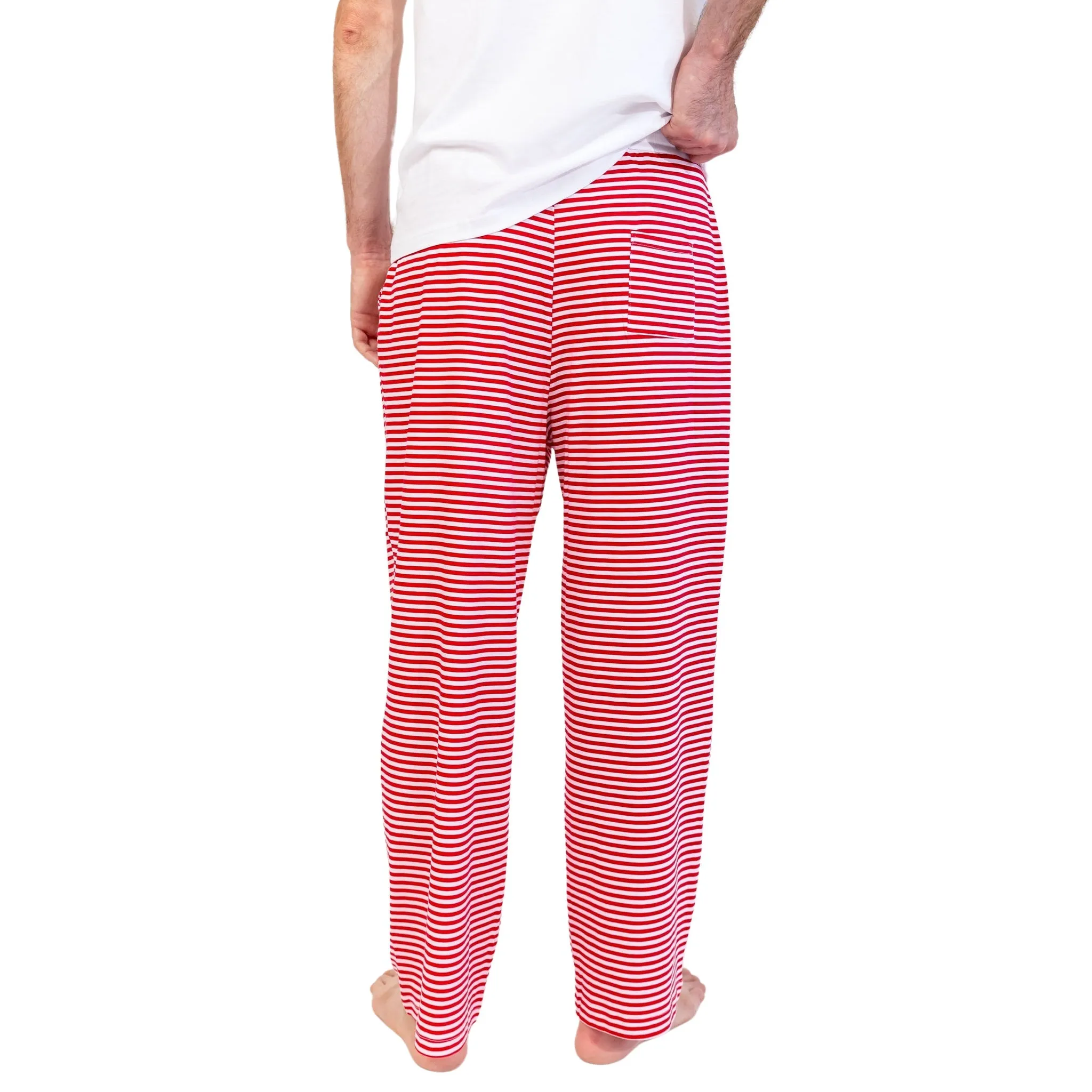 Men's Red Stripe Jersey Pj Pants