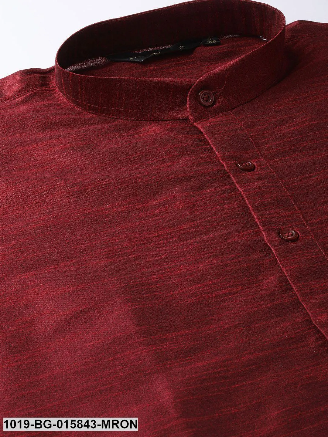 Men's Silk Blend Maroon Kurta Pyjama & Grey Nehru jacket Combo - Sojanya