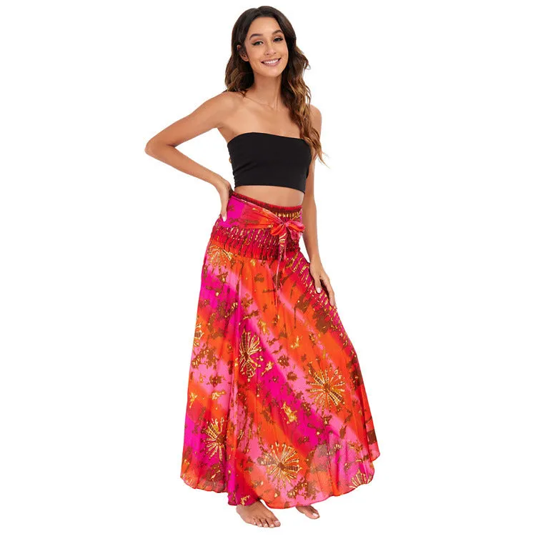 New Leisure Big Hem Skirt Belly Dance Half Skirt Holiday Skirt