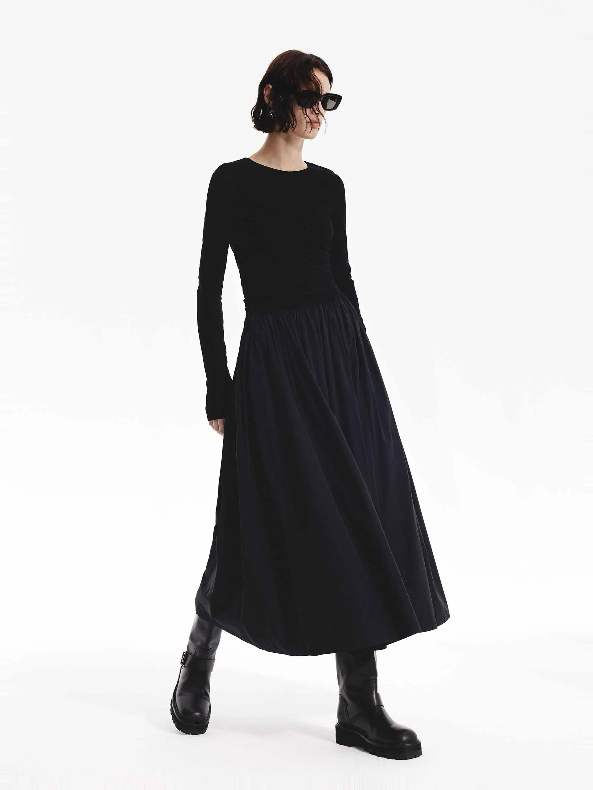 Paneled Midi Dress