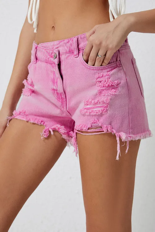 Pink Grungy Shorts