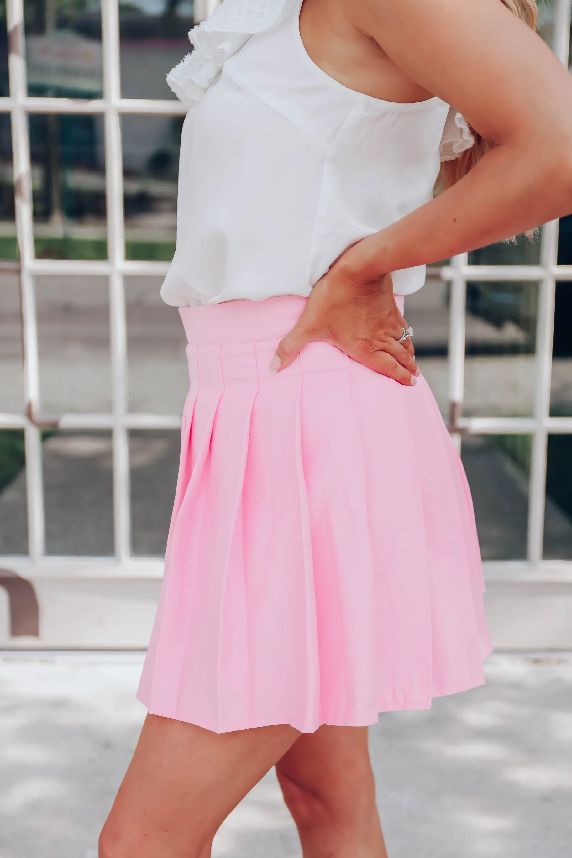 Prissy In Pink Pleated Skirt