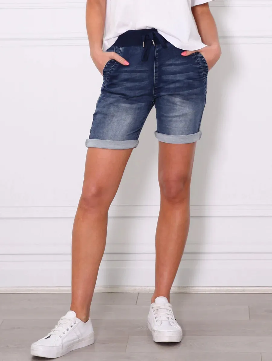 Riley Shorts - Dark Blue Wash