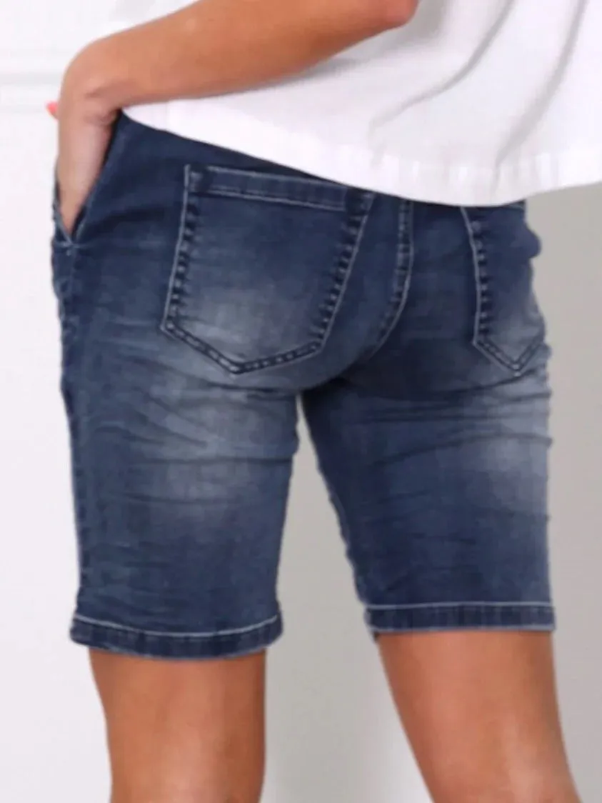 Riley Shorts - Dark Blue Wash