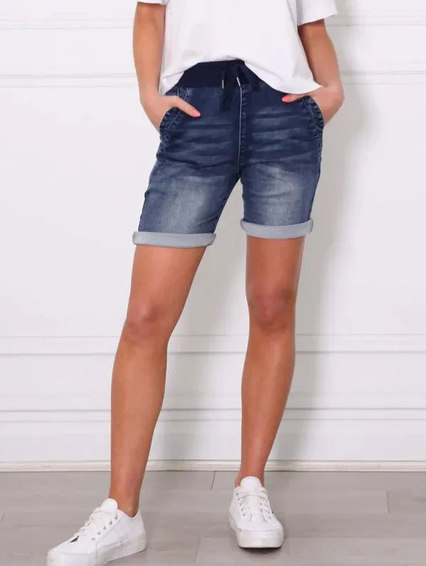 Riley Shorts - Dark Blue Wash