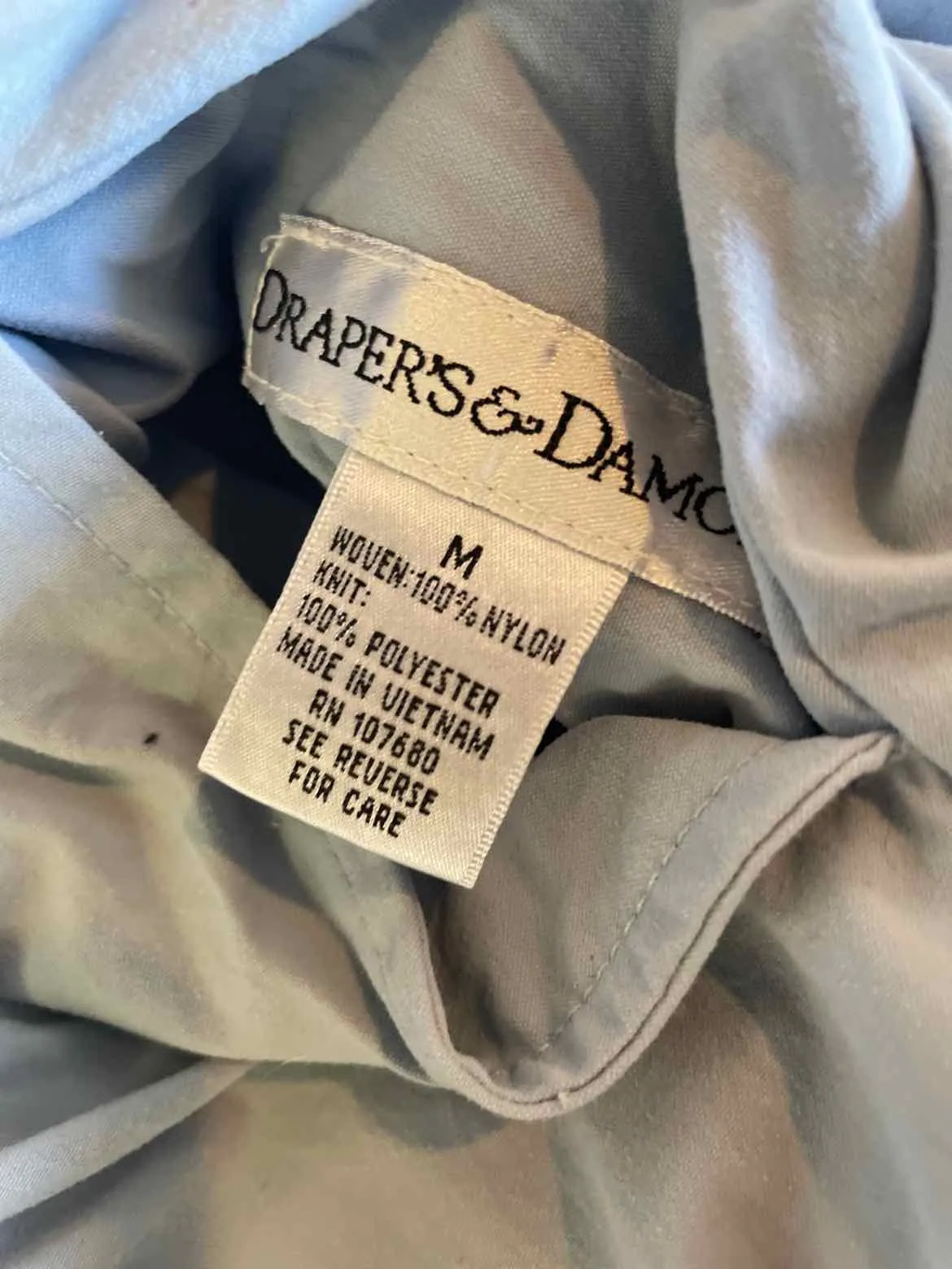 Size Medium Drapers & Damon Blue Woman's Windbreaker