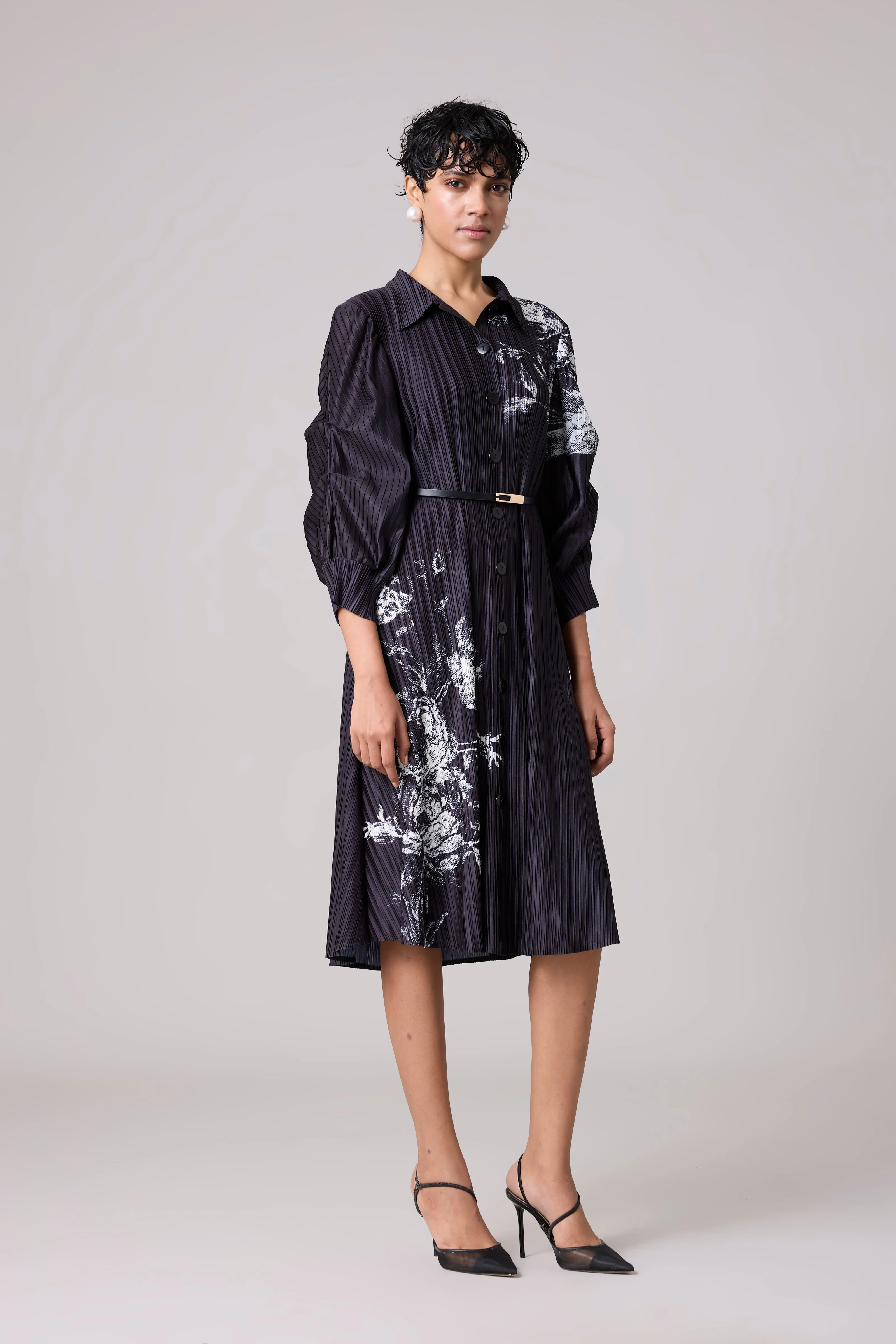 Skylar Shirt Dress - Black