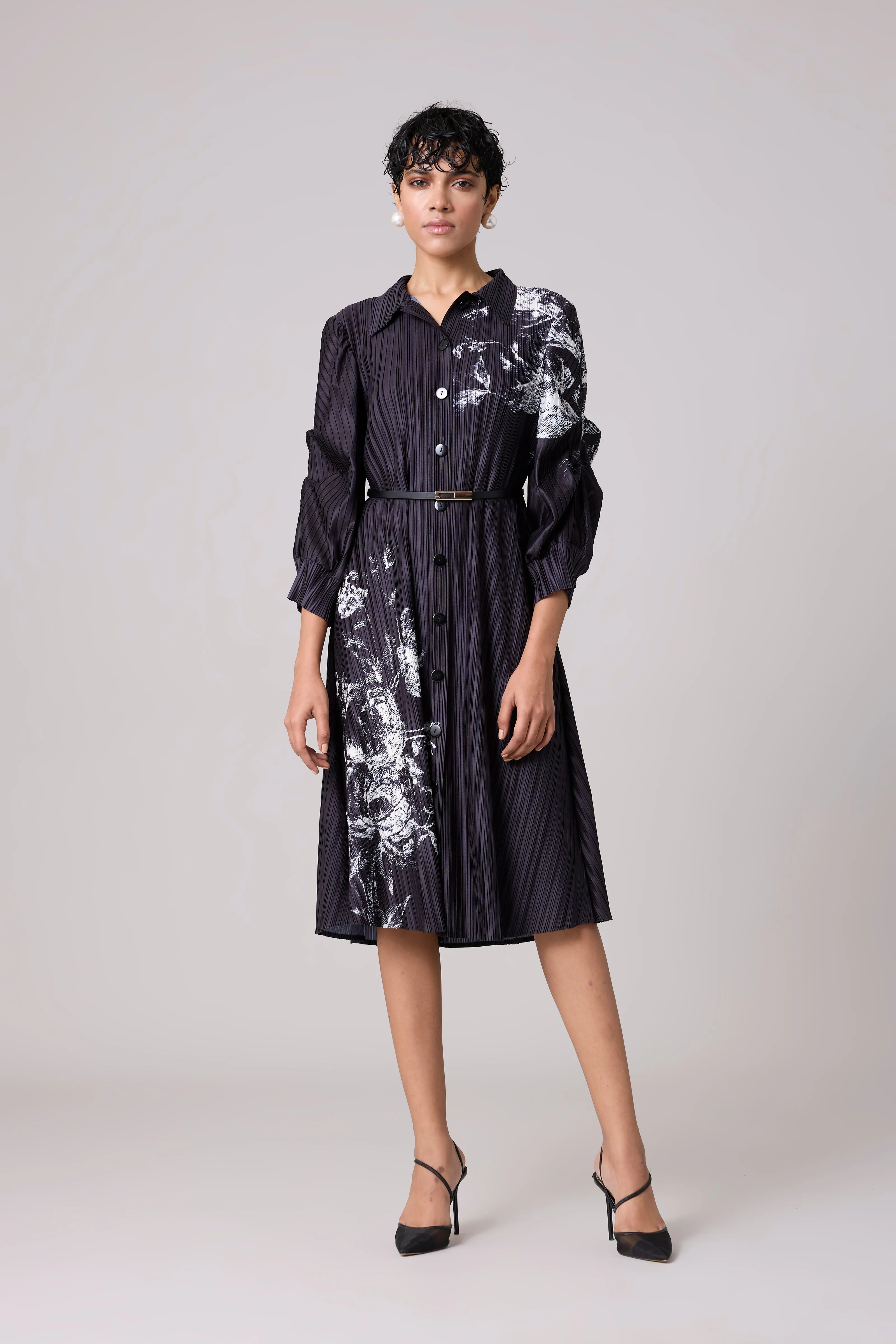 Skylar Shirt Dress - Black