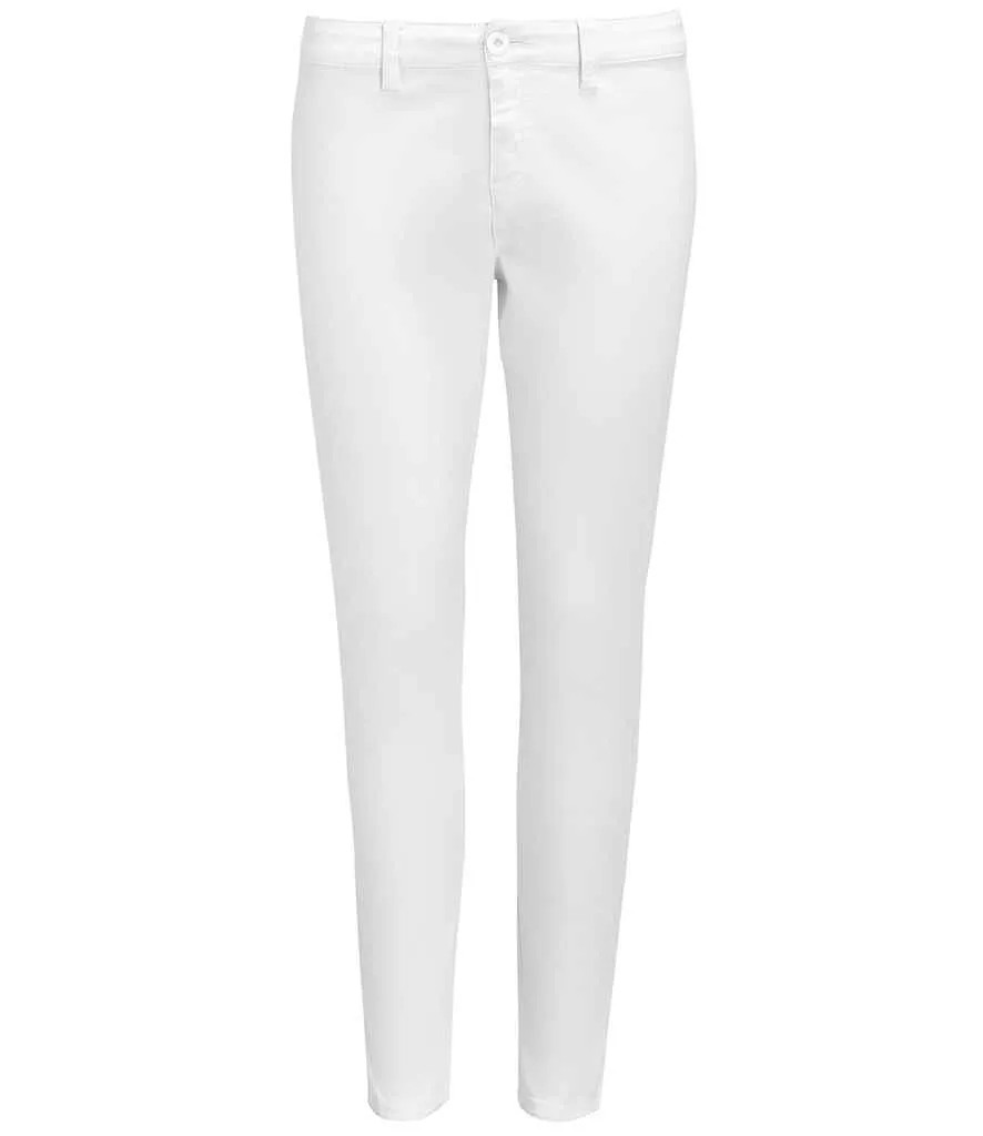 SOL'S Ladies Jules Chino Trousers | White