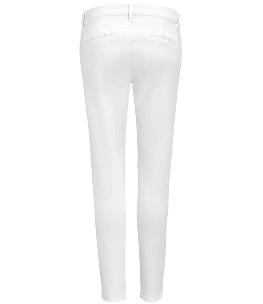 SOL'S Ladies Jules Chino Trousers | White