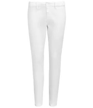 SOL'S Ladies Jules Chino Trousers | White