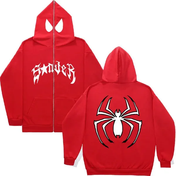 Spider Punk Zip Up Hoodie