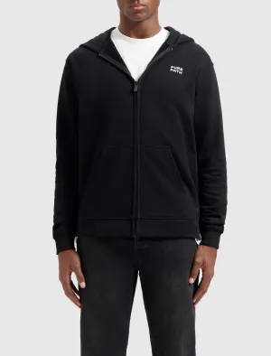 Stacked HD Logo Zip-up Hoodie | Black