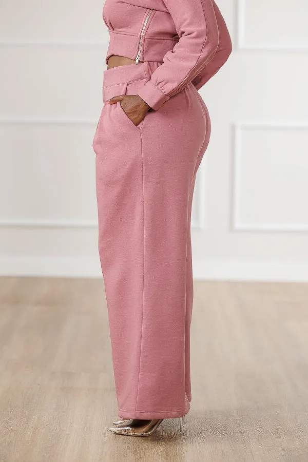 Stylish Pleated Top & Wide Leg Pants Set